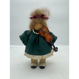 Vintage Lizzie High Wood Doll with Violin-READ